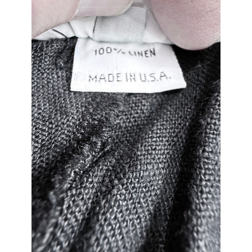 Bryn Walker Black Linen Wide Leg Cropped Pants Ankle Pockets Button Detail L USA - Picture 6 of 15